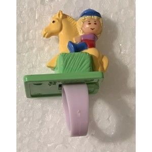 Polly Pocket Ring Polly on Horse Equestrian Adjustable 1990 Blue Bird Vintage